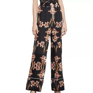BCBGMaxAzria Tulip Print Satin Wide-Leg Pants size small